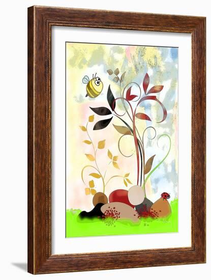 The Bee And The Ladybug-Ruth Palmer-Framed Art Print