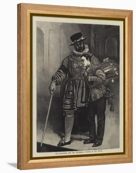 The Beefeater and the Drummer, a Sketch in the Tower-Sir James Dromgole Linton-Framed Premier Image Canvas