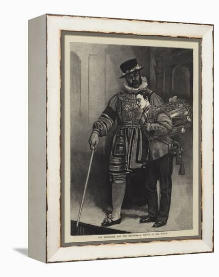 The Beefeater and the Drummer, a Sketch in the Tower-Sir James Dromgole Linton-Framed Premier Image Canvas