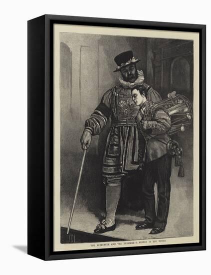 The Beefeater and the Drummer, a Sketch in the Tower-Sir James Dromgole Linton-Framed Premier Image Canvas
