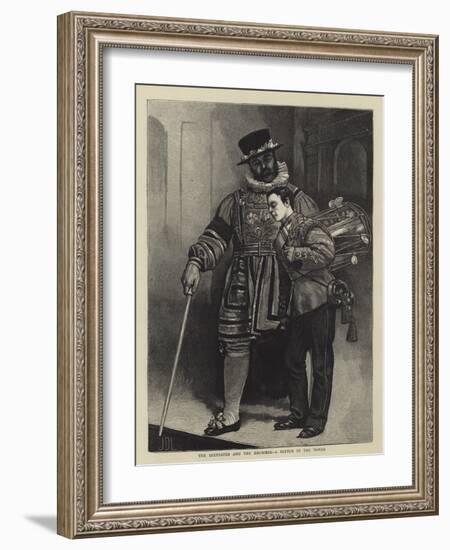 The Beefeater and the Drummer, a Sketch in the Tower-Sir James Dromgole Linton-Framed Giclee Print