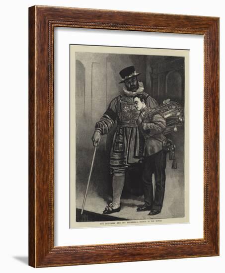 The Beefeater and the Drummer, a Sketch in the Tower-Sir James Dromgole Linton-Framed Giclee Print