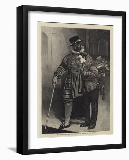 The Beefeater and the Drummer, a Sketch in the Tower-Sir James Dromgole Linton-Framed Giclee Print