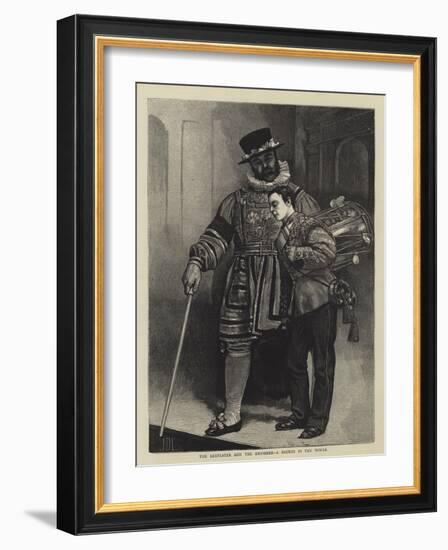 The Beefeater and the Drummer, a Sketch in the Tower-Sir James Dromgole Linton-Framed Giclee Print