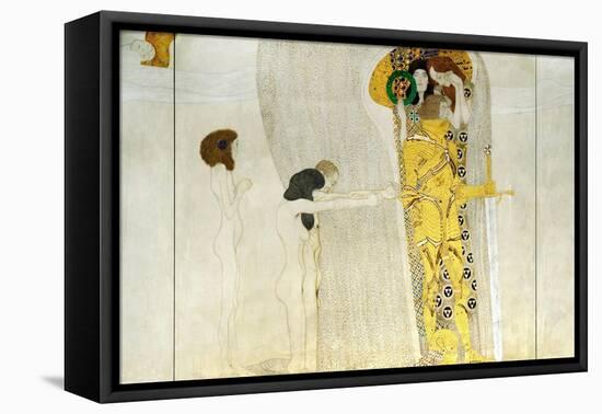 The Beethoven Frieze, Detail: Knight in Shining Armor, 1902-Gustav Klimt-Framed Premier Image Canvas