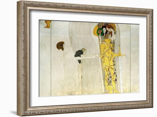 The Beethoven Frieze, Detail: Knight in Shining Armor, 1902-Gustav Klimt-Framed Giclee Print