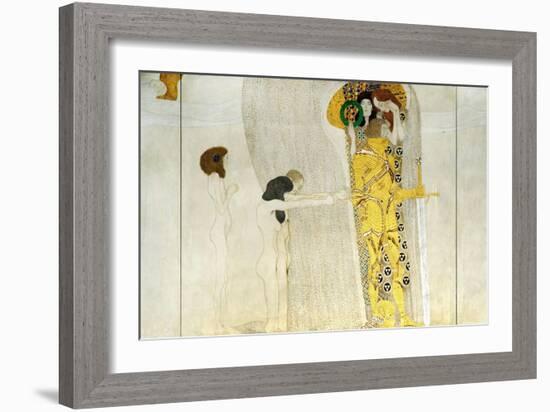 The Beethoven Frieze, Detail: Knight in Shining Armor, 1902-Gustav Klimt-Framed Giclee Print