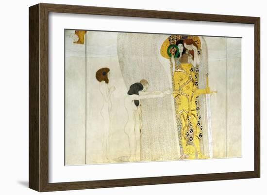 The Beethoven Frieze, Detail: Knight in Shining Armor, 1902-Gustav Klimt-Framed Giclee Print