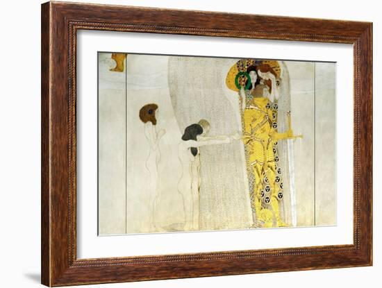 The Beethoven Frieze, Detail: Knight in Shining Armor, 1902-Gustav Klimt-Framed Giclee Print