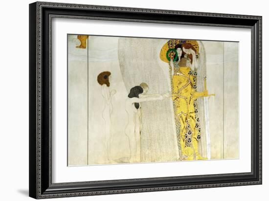 The Beethoven Frieze, Detail: Knight in Shining Armor, 1902-Gustav Klimt-Framed Giclee Print