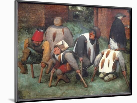 The Beggars or the Cripples - Oil on Wood, 1568-Pieter the Elder Brueghel-Mounted Giclee Print