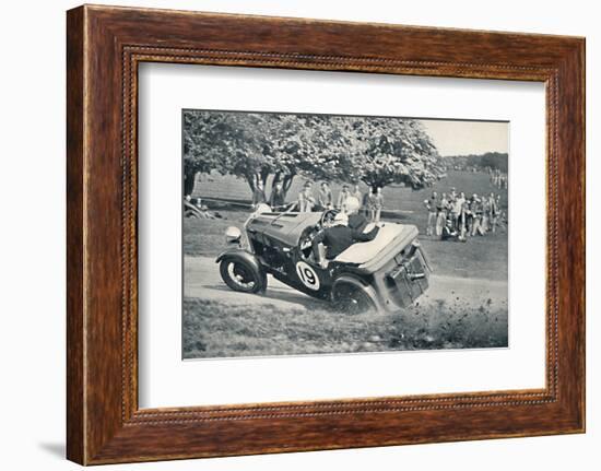 'The beginning of a spill at Donington Park', 1937-Unknown-Framed Photographic Print