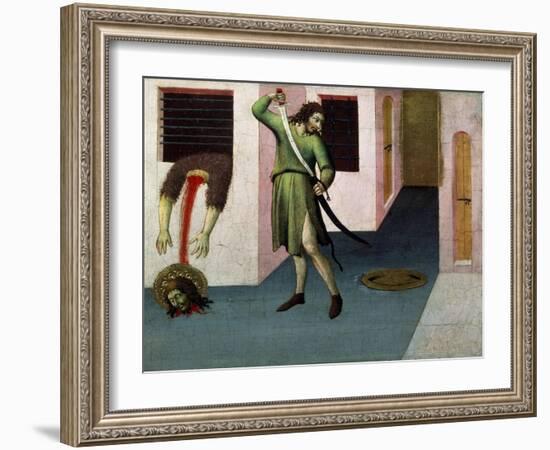 The Beheading of Saint John the Baptist, 15th Century-Sano di Pietro-Framed Giclee Print