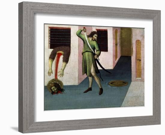 The Beheading of Saint John the Baptist, 15th Century-Sano di Pietro-Framed Giclee Print