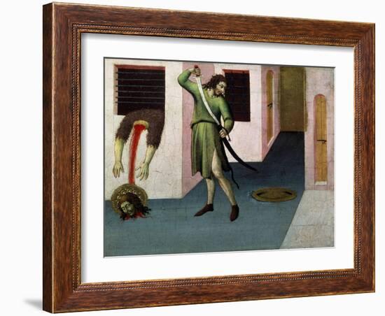 The Beheading of Saint John the Baptist, 15th Century-Sano di Pietro-Framed Giclee Print