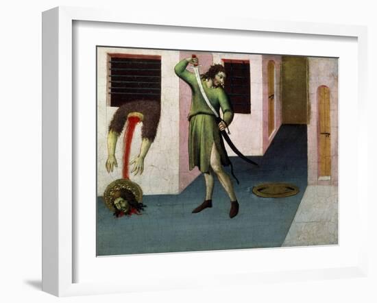 The Beheading of Saint John the Baptist, 15th Century-Sano di Pietro-Framed Giclee Print