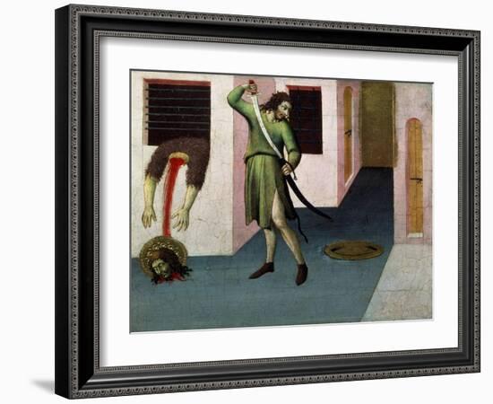 The Beheading of Saint John the Baptist, 15th Century-Sano di Pietro-Framed Giclee Print