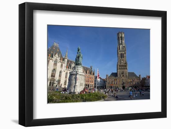 The Belfry (Belfort Tower), Markt Square, Bruges, UNESCO World Heritage Site, West Flanders, Belgiu-Peter Barritt-Framed Photographic Print