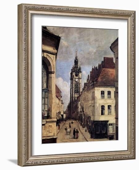 The Belfry of Douai, 1871-Jean-Baptiste-Camille Corot-Framed Giclee Print