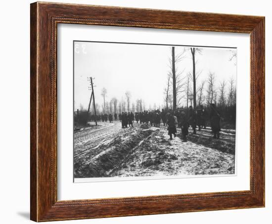 The Belgian Army Heading for the Trenches, 1914-Jacques Moreau-Framed Photographic Print