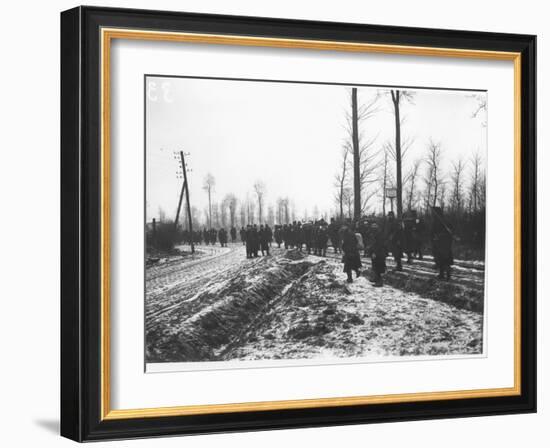 The Belgian Army Heading for the Trenches, 1914-Jacques Moreau-Framed Photographic Print