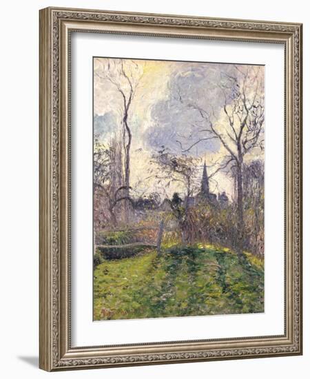 The Bell Tower of Bazincourt, 1885-Camille Pissarro-Framed Giclee Print