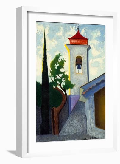 The Bell Tower oil on canvas laid on panel-Joseph Stella-Framed Giclee Print