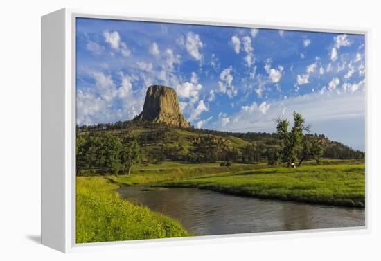 The Belle Fourche River N Devils Tower National Monument, Wyoming, Usa-Chuck Haney-Framed Premier Image Canvas