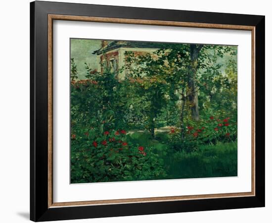 The Bellevue garden, 1880. Manet spent the last summers of his life outside Paris in Bellevue.-Edouard Manet-Framed Giclee Print