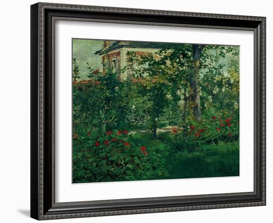 The Bellevue garden, 1880. Manet spent the last summers of his life outside Paris in Bellevue.-Edouard Manet-Framed Giclee Print