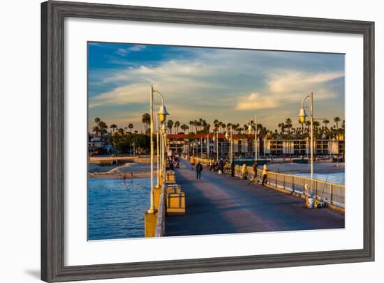 The Belmont Pier in Long Beach, California.-Jon Bilous-Framed Photographic Print