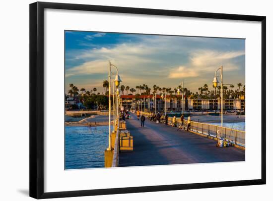 The Belmont Pier in Long Beach, California.-Jon Bilous-Framed Photographic Print