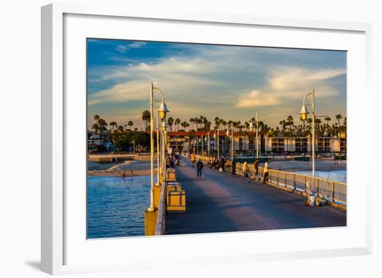 The Belmont Pier in Long Beach, California.-Jon Bilous-Framed Photographic Print