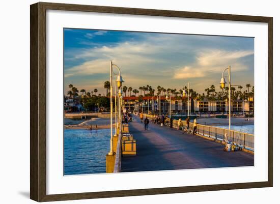 The Belmont Pier in Long Beach, California.-Jon Bilous-Framed Photographic Print