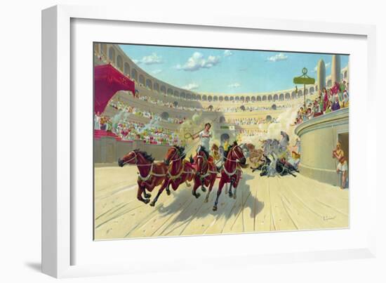 The Ben Hur Chariot Race-null-Framed Giclee Print