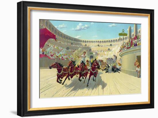 The Ben Hur Chariot Race-null-Framed Giclee Print