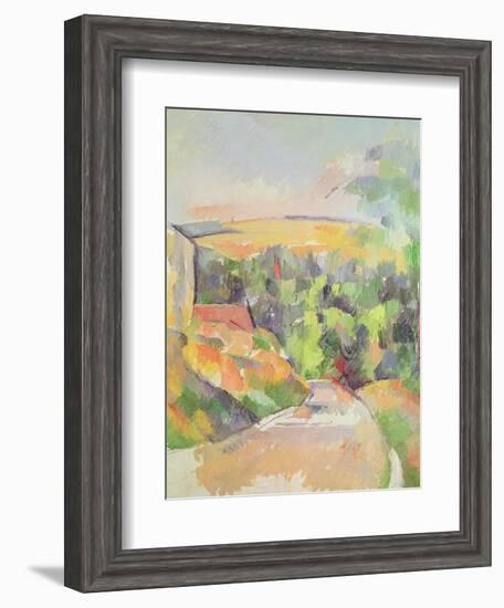 The Bend in the Road, 1900-06-Paul Cézanne-Framed Giclee Print