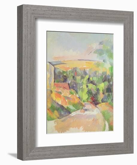 The Bend in the Road, 1900-06-Paul Cézanne-Framed Giclee Print