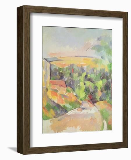 The Bend in the Road, 1900-06-Paul Cézanne-Framed Giclee Print