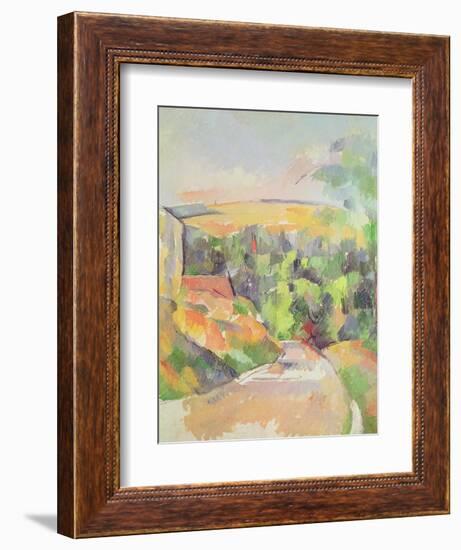 The Bend in the Road, 1900-06-Paul Cézanne-Framed Giclee Print