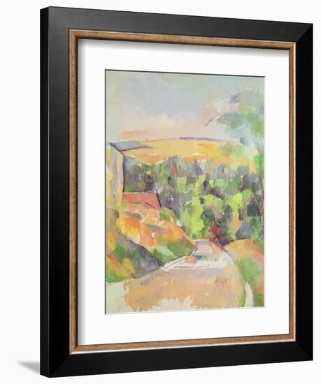 The Bend in the Road, 1900-06-Paul Cézanne-Framed Giclee Print