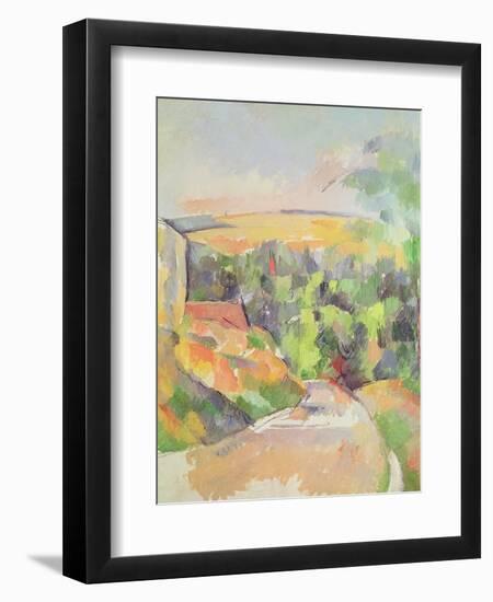 The Bend in the Road, 1900-06-Paul Cézanne-Framed Giclee Print