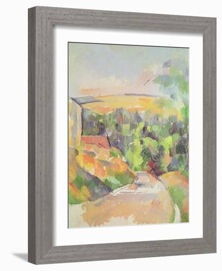 The Bend in the Road, 1900-06-Paul Cézanne-Framed Giclee Print