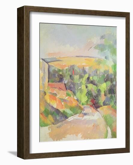 The Bend in the Road, 1900-06-Paul Cézanne-Framed Giclee Print