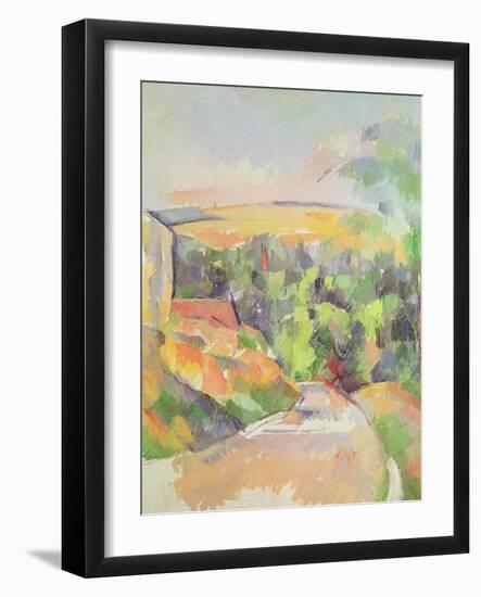 The Bend in the Road, 1900-06-Paul Cézanne-Framed Giclee Print