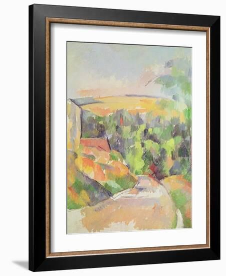 The Bend in the Road, 1900-06-Paul Cézanne-Framed Giclee Print