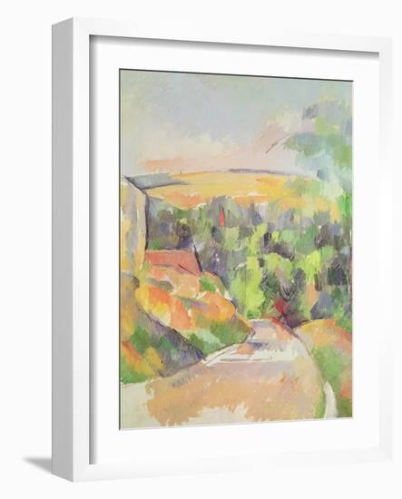 The Bend in the Road, 1900-06-Paul Cézanne-Framed Giclee Print