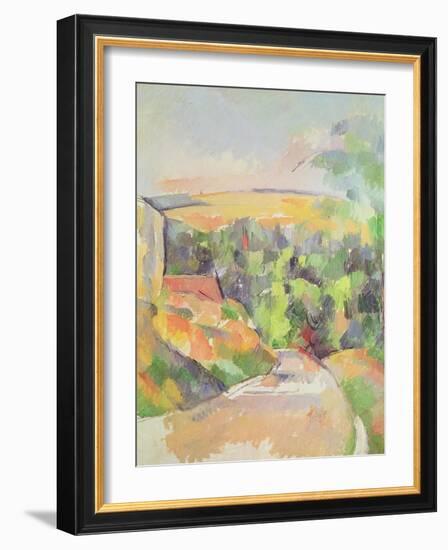 The Bend in the Road, 1900-06-Paul Cézanne-Framed Giclee Print