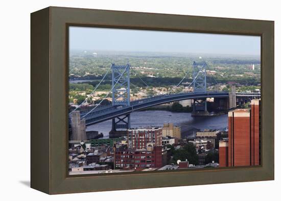 The Benjamin Franklin Bridge Crosses the Delaware River Connecting Philadelphia, Pennsylvania and C-pdb1-Framed Premier Image Canvas