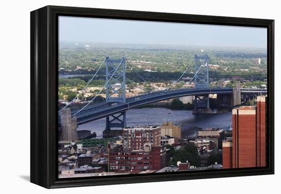 The Benjamin Franklin Bridge Crosses the Delaware River Connecting Philadelphia, Pennsylvania and C-pdb1-Framed Premier Image Canvas